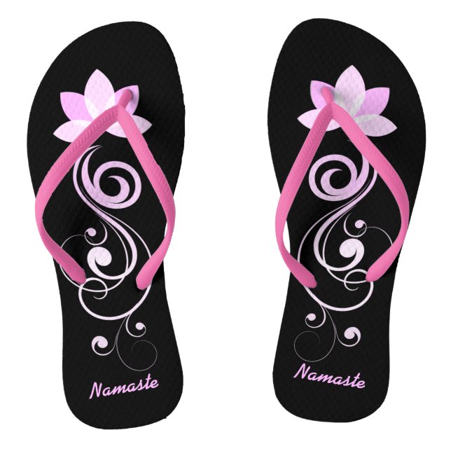 Pink and White Lotus Flower Jandals (Footbed)