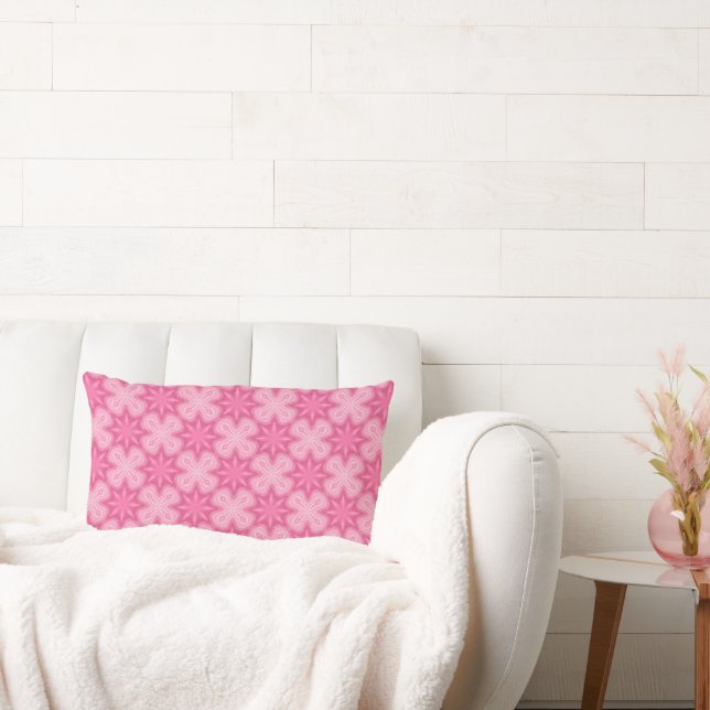 Pink And White Lumbar Cushion (Couch)