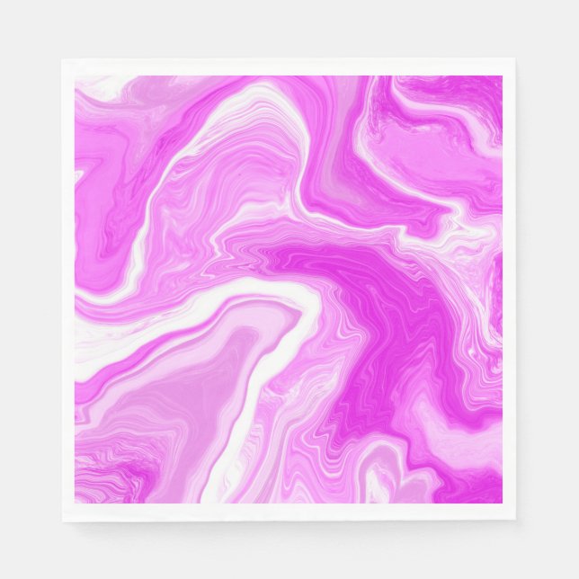 Pink and White Marble Swirls  Napkin (Front)