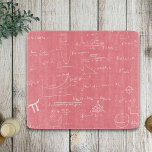 Pink and White Mathematics formulas and Graphics Cutting Board<br><div class="desc">Great mathematics personalised cutting board in pink colour. The math formulas and equations are in white over the pink background. Illustrated and designed by Patricia Alvarez.</div>