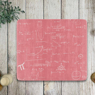 Pink and White Mathematics formulas and Graphics Cutting Board
