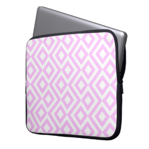 Pink and White Meander Laptop Sleeve