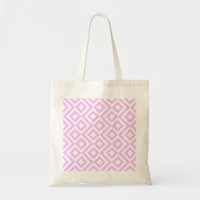 Pink and White Meander Tote Bag (Front)