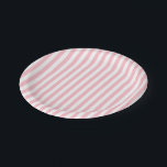 Pink and White Medium Size Stripes Paper Plate<br><div class="desc">Pink and white medium size stripes pattern,  a simple but elegant design</div>