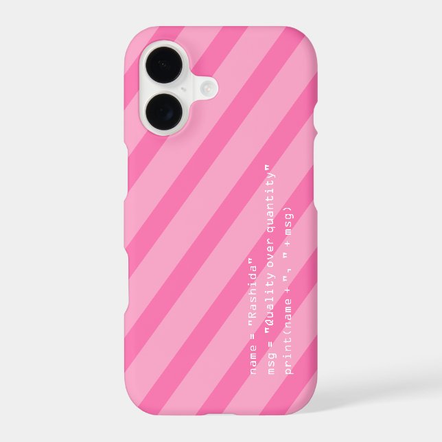 Pink and White Message in Python Code  (Back)