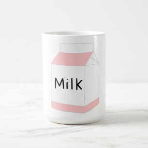 Pink And White Milk Carton Coffee Mug