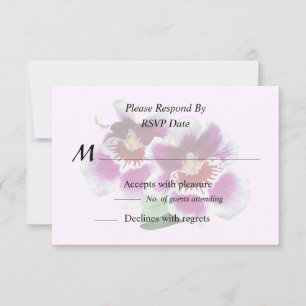 Pink and White Miltoniopsis Orchids RSVP Card
