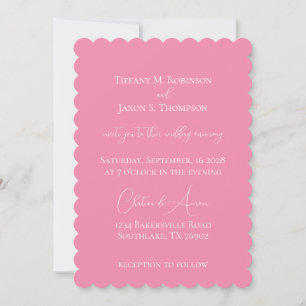 Pink and White Minimalist Wedding Invitation