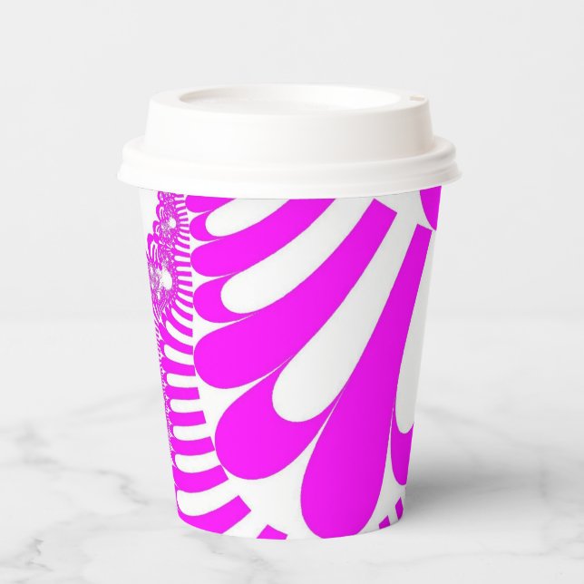 Pink and White Mod Paper Cups (Front)
