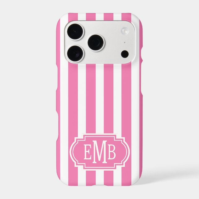 Pink and White Monogrammed Stripes (Back)