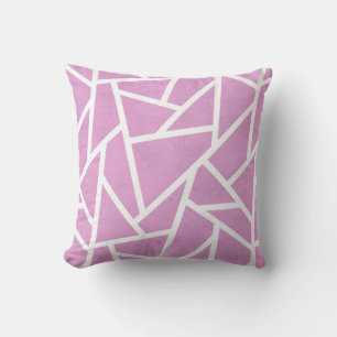 Pink and white mosaic pattern cushion
