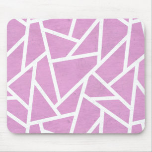Pink and white mosaic pattern mouse pad