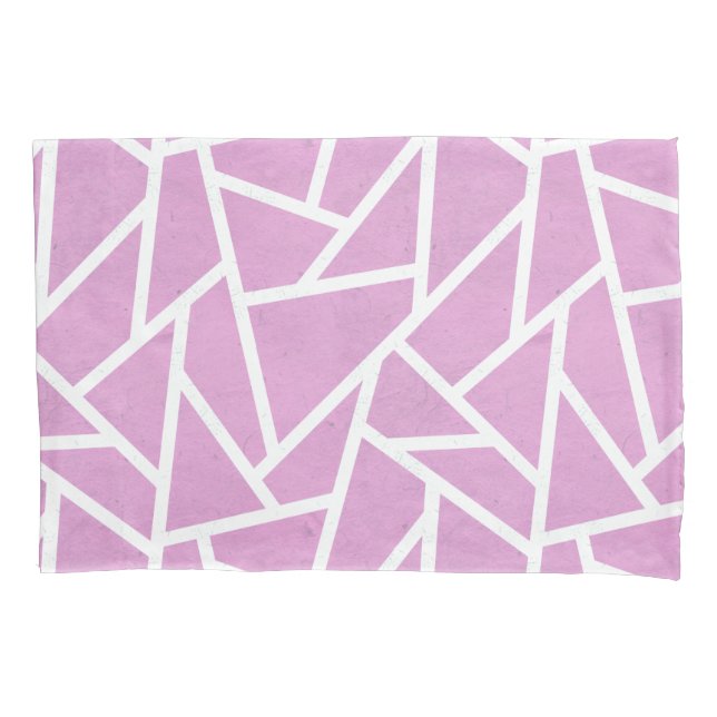 Pink and white mosaic pattern pillowcase (Front)