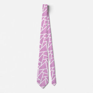 Pink and white mosaic pattern tie