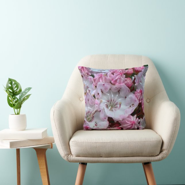 Pink and White Mountain Laurel Flowers Cushion (Chair)