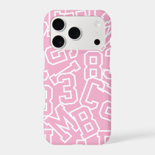 Pink and White Multi-Letters Numbers Girly