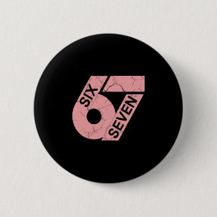 Pink And White Number 67 Jersey Player Uniform #67 6 Cm Round Badge