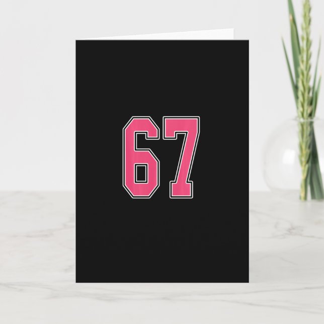 Pink And White Number 67 Jersey Player Uniform #67 Card (Front)