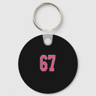 Pink And White Number 67 Jersey Player Uniform #67 Key Ring