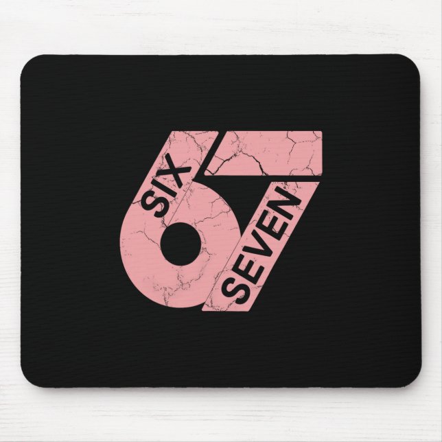 Pink And White Number 67 Jersey Player Uniform #67 Mouse Pad (Front)