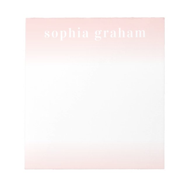 Pink and White Ombre Notepad (Front)