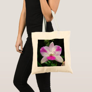 Pink and White Orchid Tote Bag