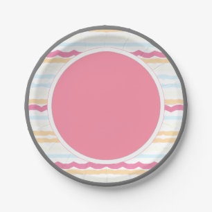 Pink And White Paper Plate