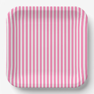 Pink And White   Paper Plate