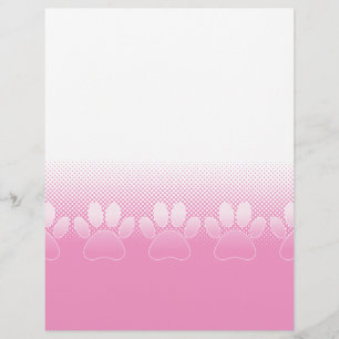 Pink And White Paws With Newsprint Background