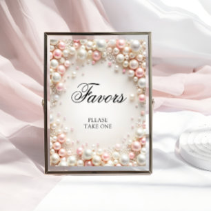 Pink and White Pearls Bridal Shower Favours Poster