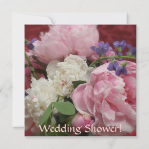 Pink and White Peonies Invitation