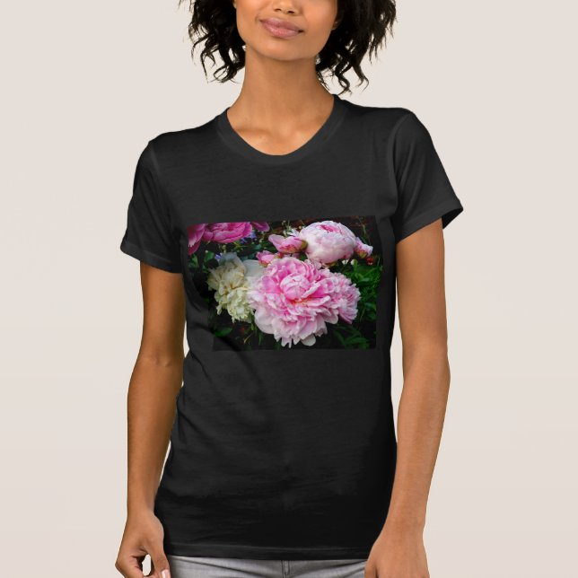 Pink and White Peonies T-Shirt (Front)