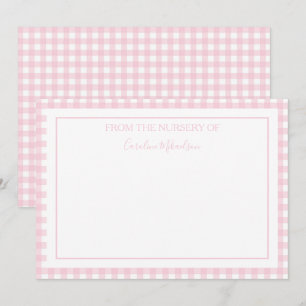 Pink and White Personalised Gingham Pattern Card