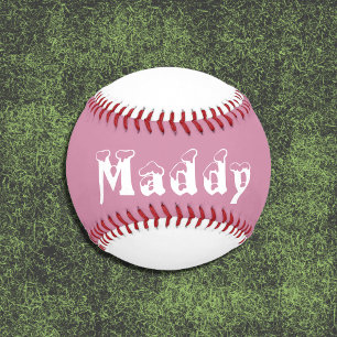 Pink and white personalised girl baseball