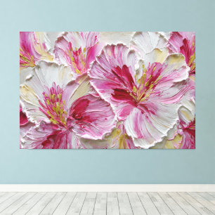 Pink and White Petals with Yellow Centres – Abstra Canvas Print