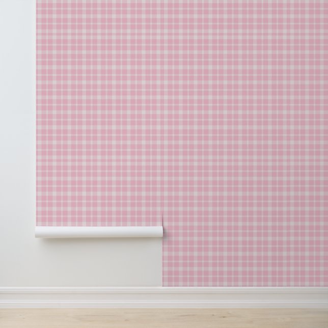 Pink And White Plaid Wallpaper (Application)