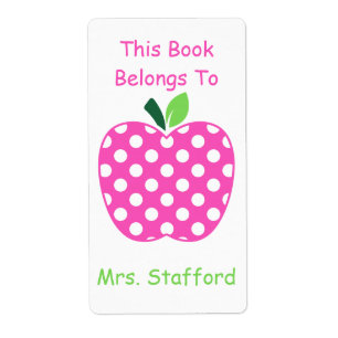 Pink and White Polka Dot Apple Personalised
