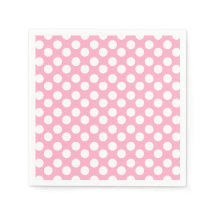Pink and White Polka Dot Paper Napkin