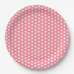 Pink and White Polka Dot Paper Plate