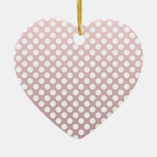 Pink and White Polka Dot Pattern Ceramic Tree Decoration