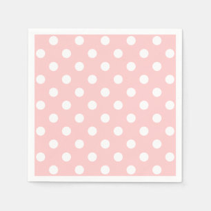 Pink and White Polka Dot Pattern Napkin