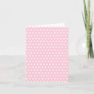 Pink and White Polka Dot Pattern. Spotty. Card