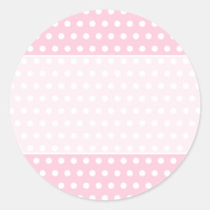 Pink and White Polka Dot Pattern. Spotty. Classic Round Sticker