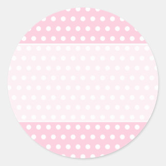 Pink and White Polka Dot Pattern. Spotty. Classic Round Sticker