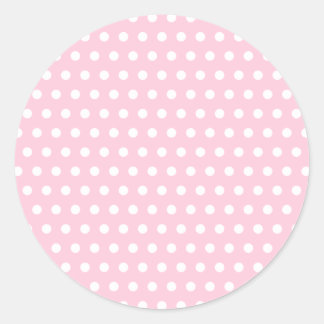 Pink and White Polka Dot Pattern. Spotty. Classic Round Sticker