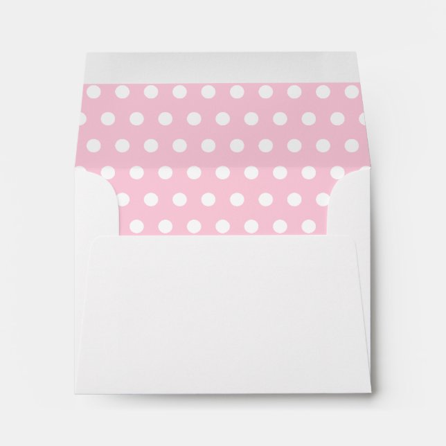 Pink and White Polka Dot Pattern. Spotty. Envelopes (Back (Bottom))