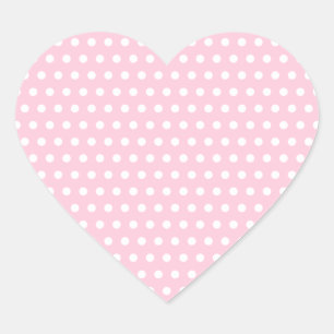 Pink and White Polka Dot Pattern. Spotty. Heart Sticker
