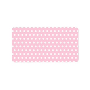 Pink and White Polka Dot Pattern. Spotty. Label