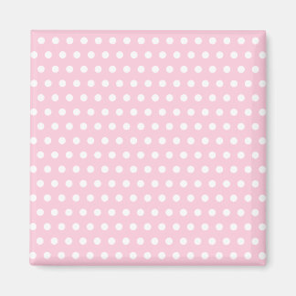 Pink and White Polka Dot Pattern. Spotty. Magnet
