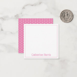 Pink and White Polka Dot Personalised Card